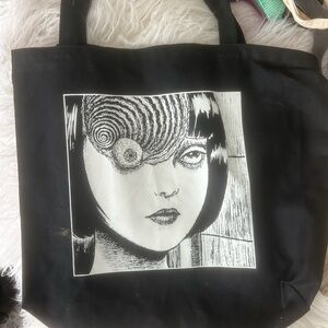 Black Graphic Tote Bag